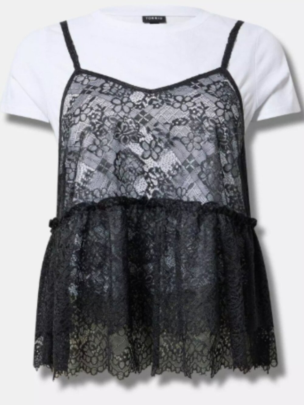 Torrid Peplum Ruffle Cami 2Fer Top NWT